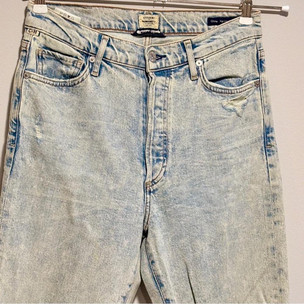 Citizens of Humanity Olivia High Rise Slim Ankle Jeans, Acid Wash, 27
